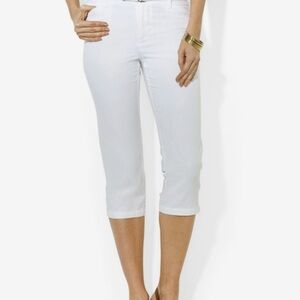 Ralph Lauren Lauren Jeans Co. White Cropped Pants- Classic Midcalf - 12